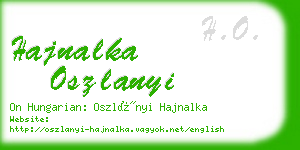 hajnalka oszlanyi business card